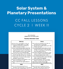 CC Cycle 2 Week 11 Lesson: Solar System & Planetary Presentations