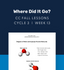 CC Cycle 3 Week 13 Lesson: Where did it go?