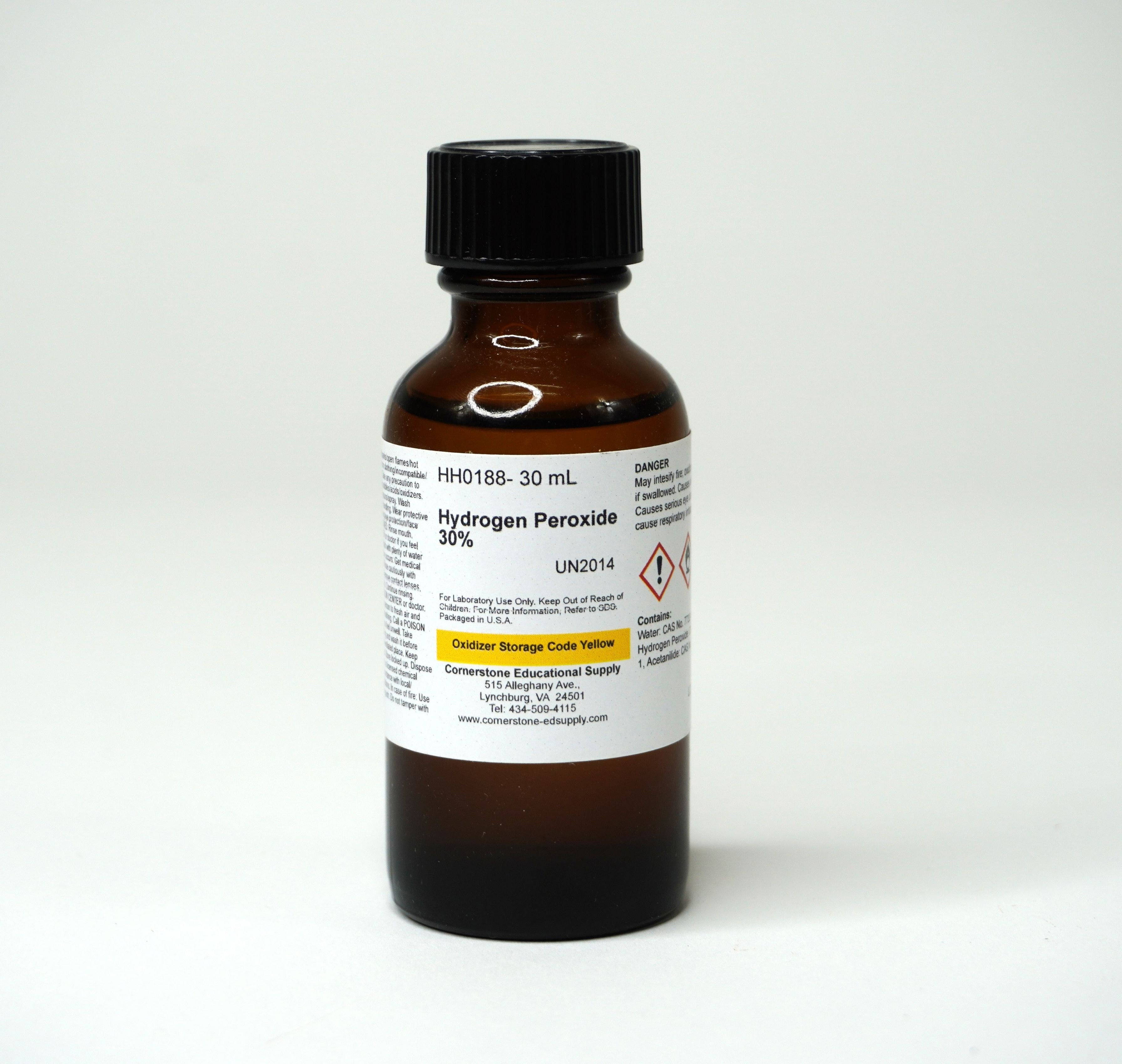 H2o2 30 Percent Hydrogen Peroxide - 30% Concentration | Cornerstone Educational Supply