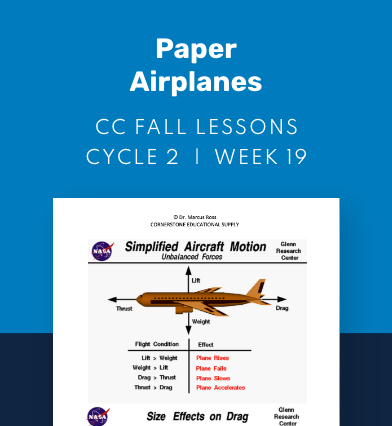 CC Cycle 2 Week 19 Lesson: Paper Airplanes